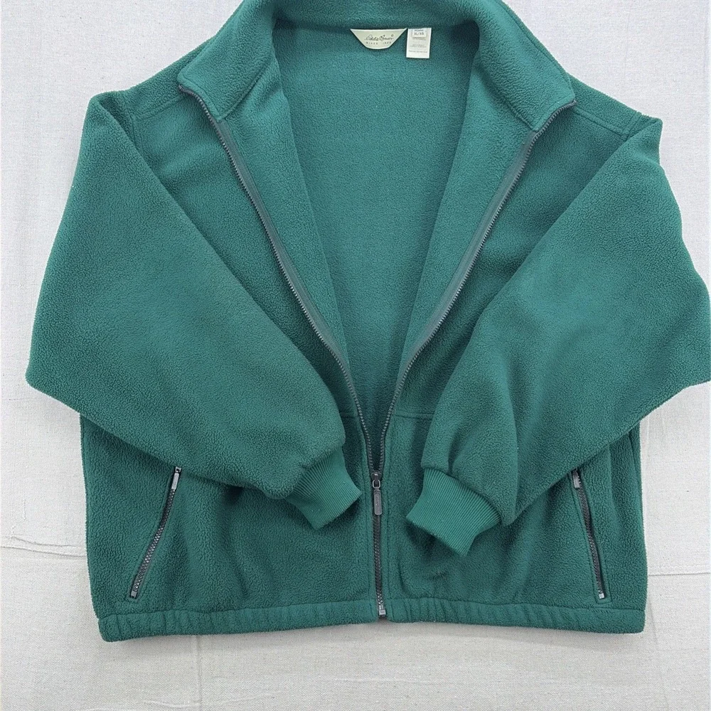 Vintage 90s Y2K  Eddie Bauer Fleece Jacket Full Zip - XL Large green